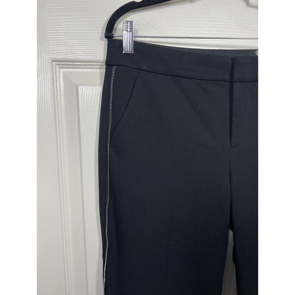 Rebecca Taylor Bella Slim Fit Zipper Sided Pants Classic Black Women's 8 - Picture 3 of 10